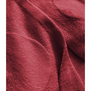 Dlouhý vlněný přehoz přes oblečení typu alpaka v malinové barvě s kapucí (908) Růžová ONE SIZE