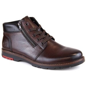 Kožené pohodlné zateplené boty Rieker M RKR625 brown 42