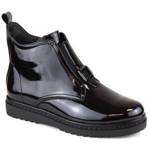 Vinceza W JAN259 černé lakované zateplené ploché boty 37