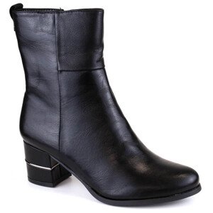 Jezzi W JEZ421 černé zateplené boty s ozdobným podpatkem 37