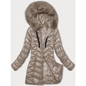 Béžová dámská zimní bunda (5M3139-62) Béžová L (40)