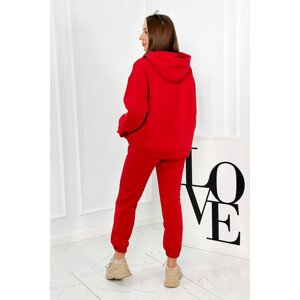 Izolovaná bavlněná souprava, mikina + kalhotami Brooklyn červený UNI