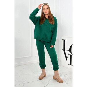 Izolovaná bavlněná souprava, mikina + kalhotami Brooklyn tmavě zelená UNI