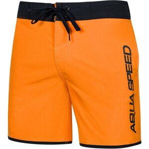 AQUA SPEED Plavecké šortky Evan Orange/Black Pattern 75 XS