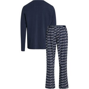 Pánské pyžamo L/S PANT SET 000NM2184E GVB tm. modré - Calvin Klein M