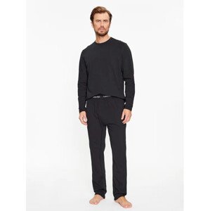 Pánské pyžamo L/S PANT SET 000NM2510E UB1 černé - Calvin Klein L