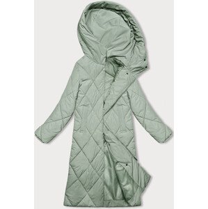 Dlouhá zimní bunda J.Style v pistáciové barvě s kapucí (5M3173-236) odcienie zieleni S (36)