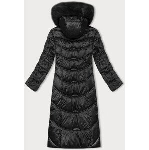 Černá dlouhá zimní bunda s kapucí S'west (B8198-1) odcienie czerni S (36)