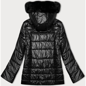 Černá prošívaná dámská bunda s kapucí S'west (B8183-1) odcienie czerni 46