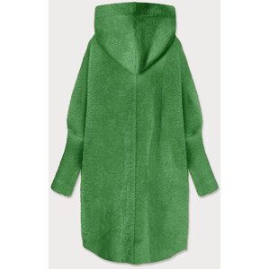 Zelený dlouhý vlněný přehoz přes oblečení typu alpaka s kapucí (908) odcienie zieleni ONE SIZE
