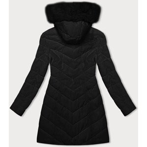 Černá dámská prošívaná zimní bunda s kapucí LHD (2M-057) odcienie czerni S (36)