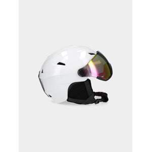 Dámská lyžařská helma s vestavěnými brýlemi 4FWAW23AHELF032-10S bílá - 4F L/XL (55-59 cm)