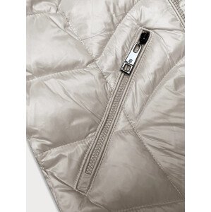 Prošívaná dámská bunda v ecru barvě s kapucí Glakate pro přechodné období (LU-2202) odcienie bieli S (36)
