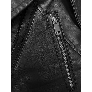 Černá bunda s kožešinovým límcem J Style (11Z8091) odcienie czerni L (40)