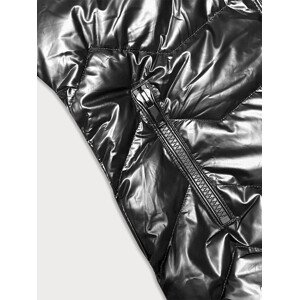 Vypasovaná zimní bunda v grafitové barvě s kapucí J Style (16M9122-105) odcienie szarości L (40)