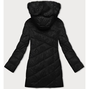 Černá dámská zimní bunda s kapucí (H-898-01) odcienie czerni M (38)