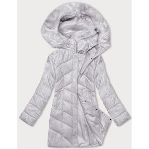 Dámská zimní bunda ve vřesové barvě s kapucí (H-898-103) odcienie fioletu XXL (44)