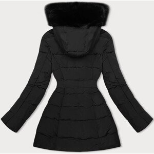 Černá dámská zimní bunda s kožešinou J Style (11Z8096) černá M (38)