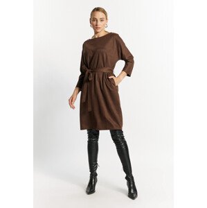 Monnari Mini šaty Pletené dámské šaty Hnědá barva 40