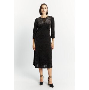 Monnari Šaty Dámské šaty s velurovým vzorem Multi Black 36