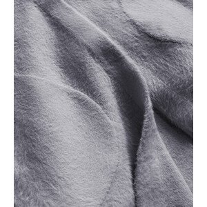 Dlohý šedý vlněný přehoz přes oblečení typu "alpaka" s kapucí (908) šedá ONE SIZE