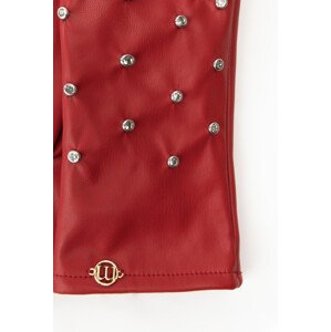 Monnari Rukavice Dámské rukavice s ozdobnými kamínky Červené L/XL