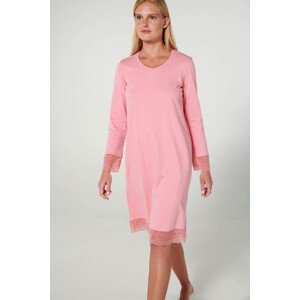 Vamp - Noční košile s krajkou 19907 - Vamp pink blush L