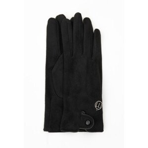 Monnari Rukavice Dámské rukavice s ozdobným knoflíkem Black L/XL
