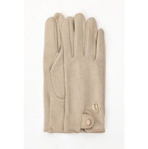 Monnari Rukavice Dámské rukavice s ozdobným knoflíkem Beige S/M
