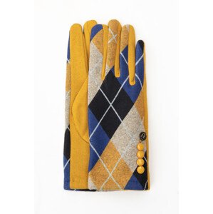 Rukavice Monnari Rukavice s kostkovaným vzorem Multi Yellow L/XL