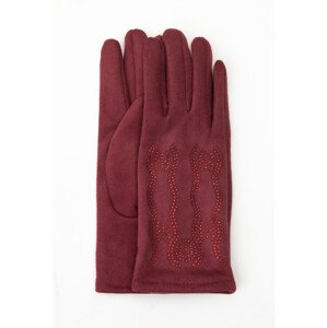 Monnari Rukavice Dámské rukavice s kamínky Claret S/M