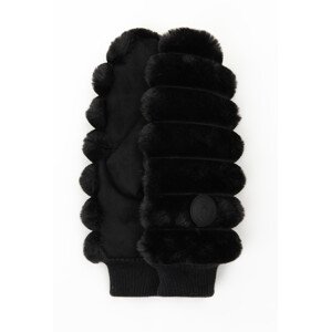 Monnari Rukavice palčáky s kožešinou černé L/XL