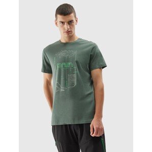 Pánské bavlněné tričko 4FAW23TTSHM0872-44S zelené - 4F M
