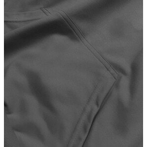 Tmavě šedá tenká dámská mikina s kapucí (wb11001-5) odcienie szarości L (40)