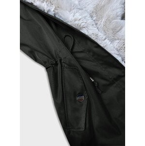 Army-béžová dámská zimní bunda parka s kožešinou (B557-11046) odcienie zieleni XXL (44)