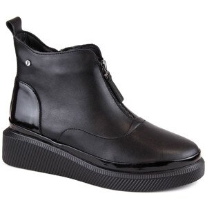 Filippo zateplené kožené boty na zip W PAW483 černá 38