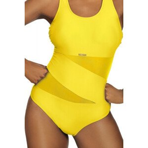 Dámské jednodílné plavky S36-21 Fashion sport žlutá - Self 2XL