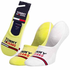 Ponožky Tommy Hilfiger Jeans 2Pack 701218959008 White/Neon Yellow 39-42