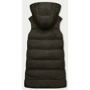 Khaki-černá oboustranná oversize vesta s kapucí (V724) zielony 46