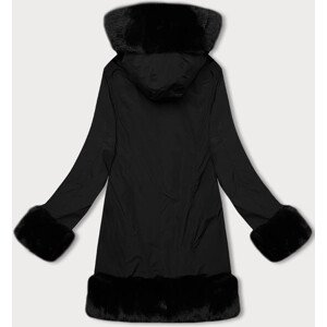 Černá dámská bunda s kožešinovou podšívkou J Style (11Z8089) odcienie czerni L (40)