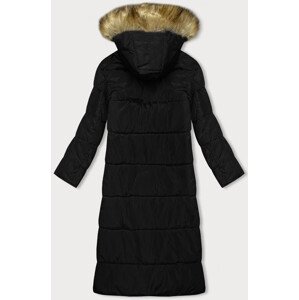 Černá dlouhá zimní bunda s kapucí (V726) černá M (38)