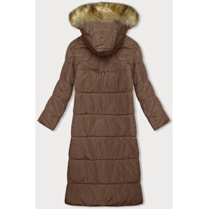 Dlouhá zimní bunda ve velbloudí barvě s kapucí (V726) Béžová 46