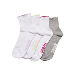 Vícebarevné holčičí ponožky s malým okrajem 4-balení vícebarevné 39-42