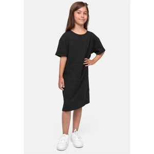 Dívčí organické oversized triko šaty černé 110/116