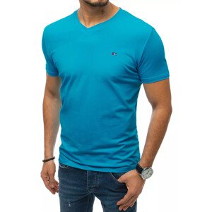 Pánské jednobarevné tričko tyrkysové Dstreet RX4976 XXL