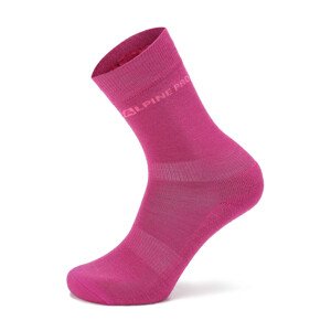 Unisex ponožky z merino vlny ALPINE PRO KLAMO fuchsia red L