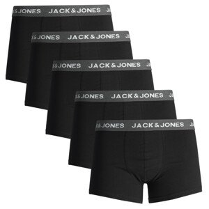 5PACK pánské boxerky Jack and Jones černé Velikost: L