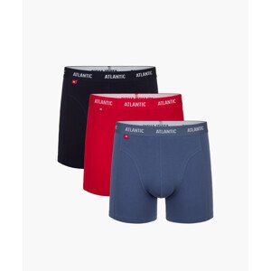Pánské boxerky ATLANTIC Comfort 3Pack - tmavě modré/modré/červené Velikost: M