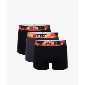 Pánské sportovní boxerky ATLANTIC 3Pack - šedé/černé Velikost: L