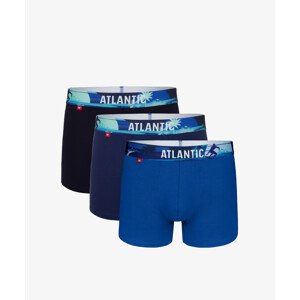 Pánské sportovní boxerky ATLANTIC 3Pack - tmavě modré/modré Velikost: M